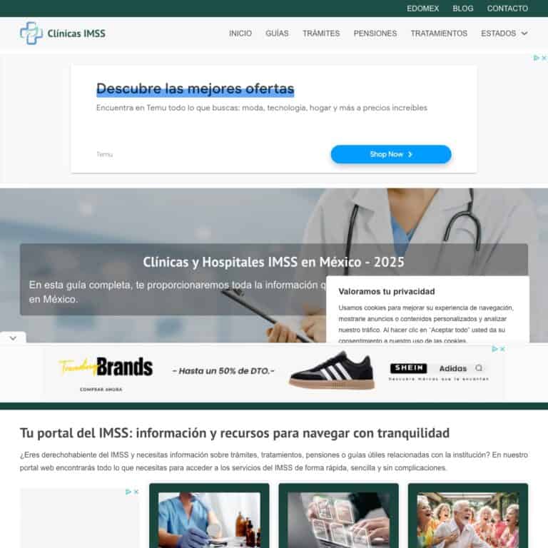 Página web de Clínicas IMSS México 2025